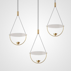 Lámpara Colgante Moderna Minimalista Nórdica en Forma de Media Luna, Creativa y Personalizada para Sala de Estar, Comedor o Exhibición, Iluminación con Alimentación de CA - Product Image 1