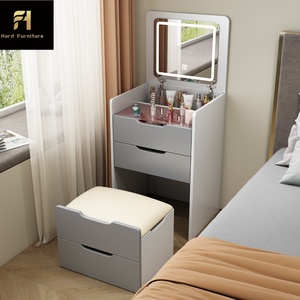 <span class=keywords><strong>Espejo</strong></span> LED Táctil Plegable Multifuncional Nórdico con Cajón <span class=keywords><strong>de</strong></span> Gran Capacidad, Tocador Integrado <span class=keywords><strong>de</strong></span> Madera para Dormitorio <span class=keywords><strong>de</strong></span> Princesa - Product Image 4