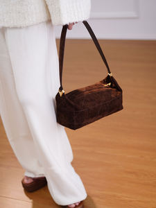 <b>Suede</b> <b>Fabric</b> Manufacturers Custom Embroidery Thread Ladies Handbag New High Quality Fashion French Shoulder Bag - Product Image 5