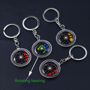 Metal Hub Rotating Keychain Creative Handle Play Turntable Keychain Pendant Red Blue Yellow Caliper Brake Disc Gift - Product Image 4