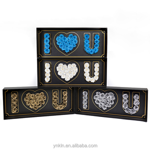 Boîte de cadeaux de la Saint-Valentin I LOVE YOU fleurs séchées décor eid Rosa Preservada Con Tallo Forever roses éternelles préservées - Product Image 4