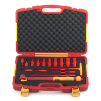 16pcs Hardware Tools VDE Insulated 3/8 Torque Wrench 1000V Extension Rod Socket T-wrench Suit
