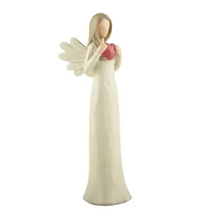 Custom Angel Figurine Memorial Angel Figure com Love Heart Healing Guardian Estátuas para Home Decor