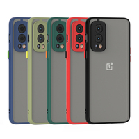 OnePlus — coque anti-fumée pour OnePlus 7T Pro, étui protecteur mat transparent avec bouton de couleur, résistant aux chocs en tpu pc