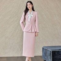 Ensemble de costume blazer pour femme certifié OEKO-TEX, coupe ajustée, pour bureau, formel, avec logo personnalisé, marque privée, qualité export UE/US