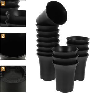 OEM Heightened and Thickened Multi-specification <b>Plastic</b> Flower Pot Black Frosted Succulent Green Plant Pot Factory Wholesale - Product Image 2