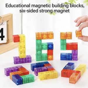 Fun Geometric DIY Cube Building <b>Blocks</b> Set Interactive Parent-Child <b>Plastic</b> Magnetic Toy for Kids - Product Image 3