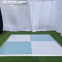 Panneaux de piste de danse à carreaux noirs et blancs 20x20 pieds, portables, pour événements et fêtes, décorations de mariage en bois blancs (carrés et cercles)