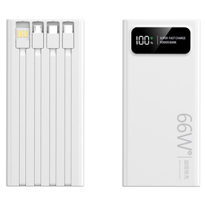 Được xây dựng trong 4 ngân hàng điện cáp 10000mAh pd20w sạc nhanh đa cổng ngân hàng điện hiển thị kỹ thuật số đen trắng Pin pb207 - Product Image 6