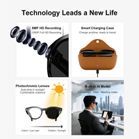 Lunettes Intelligentes avec Caméra IA, Lunettes de Soleil avec Enregistrement Vidéo HD 8MP et EIS, Étui de Recharge 2000mAh, Audio ENC à Oreille Ouverte pour Vlog de Cyclisme