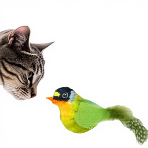 Flappy <span class=keywords><strong>Chase</strong></span> Automatisch Kauwspeelgoed met Flapperende Vleugels & Vogelgezang Geluid Polyester & Kippenveren voor Katten - Product Image 5