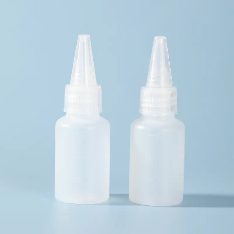 Sıvı için sızdırmaz üst ile küçük 2 oz plastik yazar sıkma şişeler boya el sanatları tutkal losyon için Mini boş tutkal şişeleri
