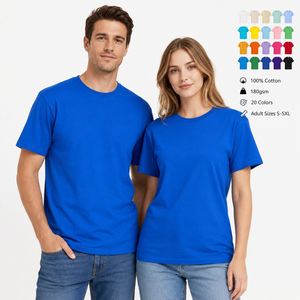 T-shirt col rond 100 % coton LC-011 180g à manches courtes, grande taille, avec logo imprimé, prix de gros, choix de couleurs, nouveau style - Product Image 1