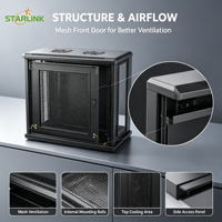Rak Server Pusat Data Starlink SPCC Baja Canai Dingin 19" 12U Kabinet Data Standar ANS/EIA RS-310-D