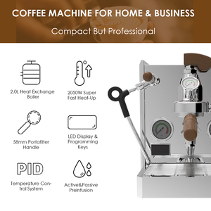 Máquina de <span class=keywords><strong>Espresso</strong></span> Comercial Profesional Semiautomática Eléctrica de 2050W, 15 Bares, 1 Grupo, de Acero Inoxidable con E61 para Cafetería - Product Image 2