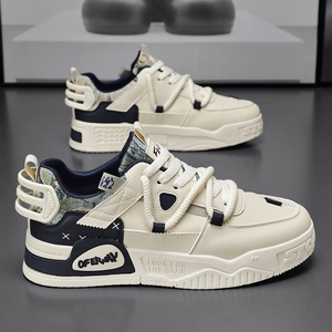 2025 Summer Men's Breathable Mesh Lace-Up White Thick-Soled <b>Height</b> <b>Increasing</b> Running <b>Shoes</b> Sneakers - Product Image 2