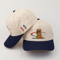 Gorras de Béisbol con Visera Curva de Dos Tonos, Bordado de Animales de Dibujos Animados, Logotipo Personalizado, Algodón Twill, Venta al Por Mayor del Fabricante