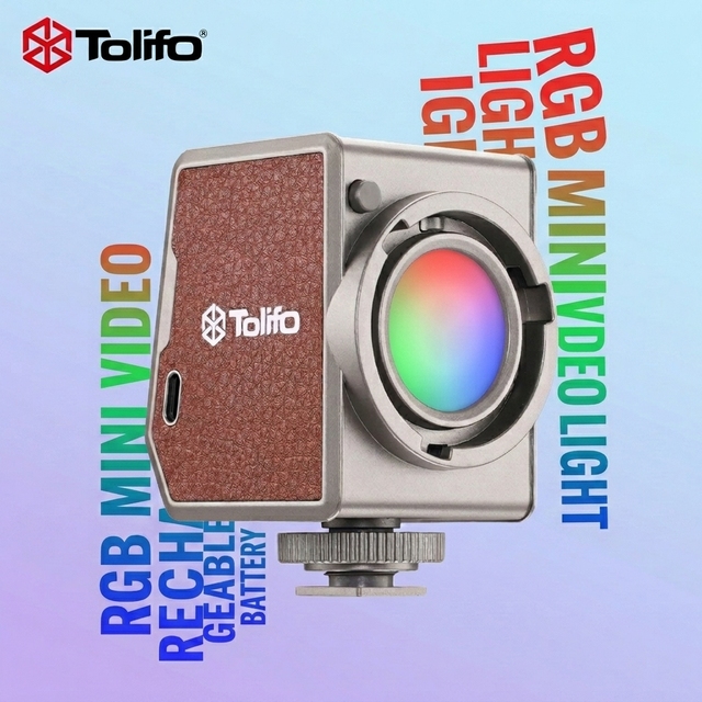 TOLIFO PL-15RGB 15W RGB Mini Video Light with Rechargeable Battery APP Control Magnetic On-Camera Light for Vlog Outdoor Photo