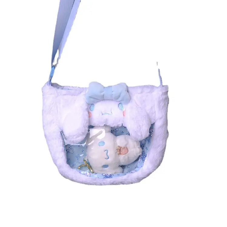 New Wholesale Kawaii Plush Toys My Melody Kuromi Plush Bag Cartoon Cute Plush Shoulder Bag Messenger Bag