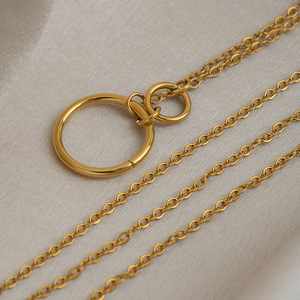 Collar Minimalista en Capas, Cadena Fina <span class=keywords><strong>de</strong></span> Acero Inoxidable con Baño <span class=keywords><strong>de</strong></span> Oro <span class=keywords><strong>de</strong></span> 18K, Estilo Moderno, Ligero y Lujoso para Mujer, Uso Diario, Chic y a la Moda - Product Image 4