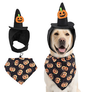 Halloween אביזרים תחפושת מחמד להגדיר כובע פוליאסטר מפחידים עבור חתולים גדולים כלבים פשוטים פסטיבל הדפסה האביב - Product Image 6
