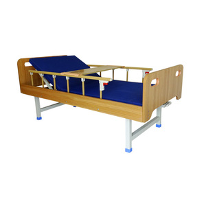 Lit médical manuel Fanwang B-05, structure en alliage d'aluminium, matelas bleu, pour la maison et les établissements de soins - Product Image 1