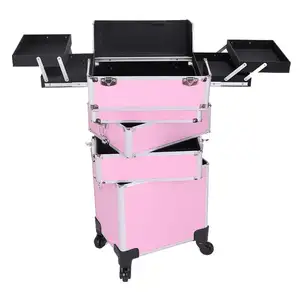 Obox Rolling Bag Aluminium Make-up Trolley Zug koffer Beauty Case Profession elle Kosmetik Luxus 4 in 1 Fashion Bag mit großer Kapazität