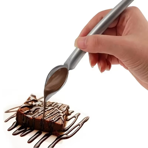 Chocolat Crème Cuillère En Acier Inoxydable pour Café <span class=keywords><strong>Cuisson</strong></span> Gâteau Décoration Sauce Embellissement Confiserie Boulangerie Outils - Product Image 4