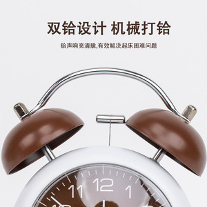 Alarm <b>Clock</b> Quartz Movement Circular Shape With Snooze Function For Bedroom Desk Use - Product Image 5