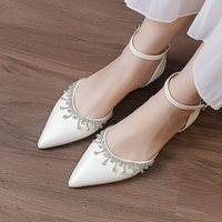 Sandales élégantes pour femmes, chaussures plates sexy à bout pointu, nouvelle mode de haute qualité, pour mariage d'été
