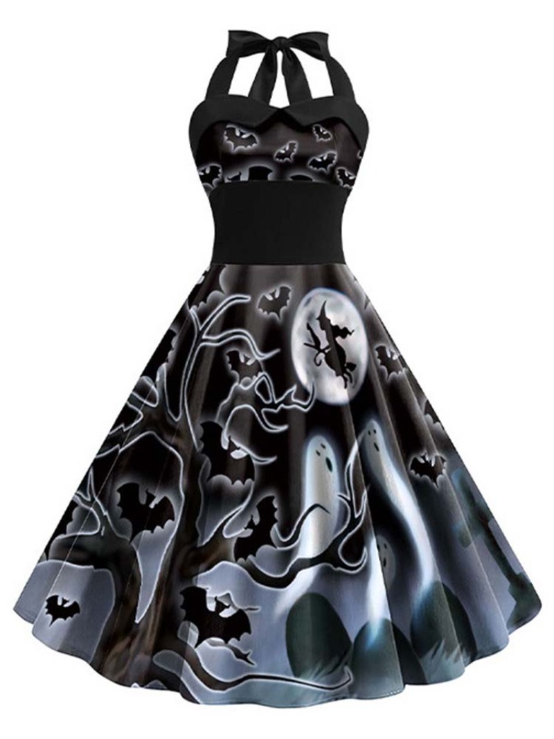 Sexy Halter Vintage Halloween Dress - Elegant & Eco-friendly