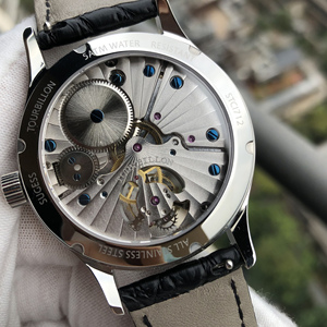 Reloj Mecánico de lujo para hombre, 1 unidad, logotipo personalizado, marca privada, esqueleto de gaviota, tourbillon, Piedra de Arena azul, cielo estrellado - Product Image 6