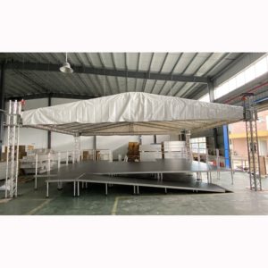 Scène intérieure en aluminium 4x4 pieds, hauteur réglable, avec éclairage pour groupe - Product Image 4