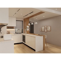 Meubles de cuisine modulaires sur mesure en bois, design moderne, prêts à assembler, portes en MDF, ensemble de meubles pour la maison, fabriqué en Chine