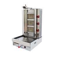 Machine à kebabs de dinde à 3 brûleurs à gaz de qualité à des fins commerciales