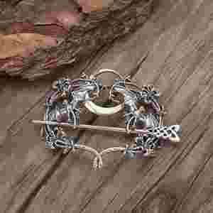 Barrettes à cheveux celtiques pour femmes, épingles à cheveux lune celtique, pinces à cheveux vikings nordiques, bâtonnets à cheveux nœud celtique, barrettes à cheveux en métal - Product Image 1