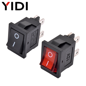 Interruptor de botón pulsador LED de plástico para el hogar, interruptor basculante de encendido y apagado de 4 pines, 6A 250VAC, 220V, rojo, negro, 12V, V, 15x21mm - Product Image 2