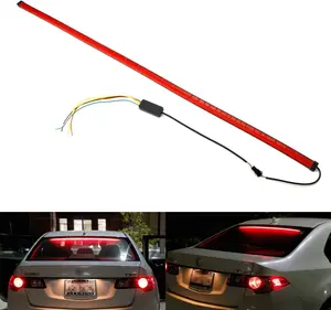 1M di Altezza di Montaggio Posteriore della Coda del Freno Led di Avvertimento Luce di Striscia Car Strobe Lampeggiante di Arresto Della Lampada 12V Flessibile Led flusso di Colore Rosso Da Corsa