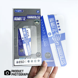 Protector de Pantalla de Vidrio Transparente HD Mate AG sin Bordes, 9H ESD, Borde de Arco Grande Brillante, Antiarañazos para <span class=keywords><strong>iPhone</strong></span> 14 15 16 17 Pro Max - Product Image 4