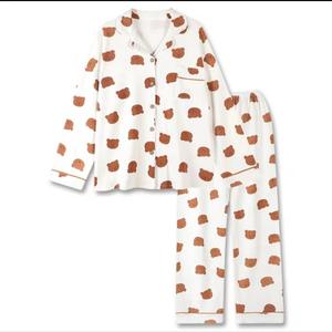 Nuevo Pijama Transpirable con Estampado de Puntos para Mujer, Estilo Coreano, Manga Larga, Cuello Solapa, Pantalones Largos, Talla Grande, Otoño-Invierno - Product Image 6