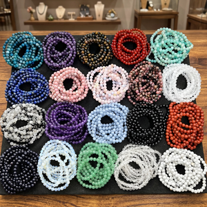 Natural Crystal <b>Bracelets</b> 6-10 mm Bead Healing Gemstone <b>Bracelets</b> Amethyst Onyx Chrysocolla Rose Quartz Lapis Selenite Amazonite - Product Image 1