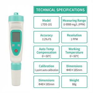 Veinasa XS-LTDS-101 数字便携式笔式 TDS 测量仪 0-9999 Ppm 2%FS 精度 LCD 显示屏 锂电池 适用于游泳池 - Product Image 4