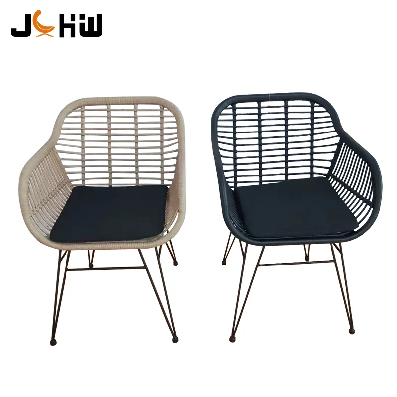 Wholesale Nordic PE Rattan Chair Outdoor Restaurant Furniture Stackable Chair Garden Patio Party Chair