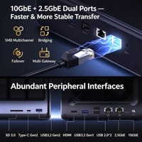 Serveur de stockage NAS 4 baies Intel 8505 10GbE + 2.5GbE double LAN, stockage cloud privé, serveur multimédia pour bureau à domicile, 8 Go DDR5 en stock