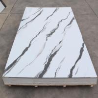 Panneau mural en PVC brillant, durable et résistant à l'eau, avec motifs de pierre artistique variés, grain turquoise doré, pour projets commerciaux (vente en gros)