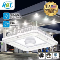 Lámpara LED para Gasolinera de 100W 5000K IP65, de Aluminio, para Interiores, Garaje, Almacén, Oficina, con 5 Años de Garantía, Certificación ETL, DLC y CE