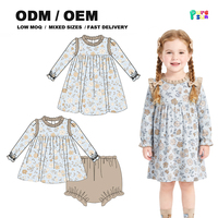 Robes florales Puresun pour filles, vêtements vintage pour bébés filles, robe à volants à manches longues, vêtements d'automne pour enfants, OEM ODM, faible MOQ