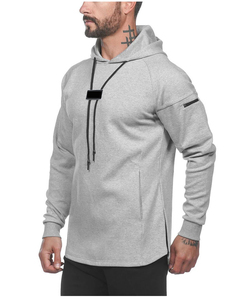Sudadera con Capucha de Algodón y Forro Polar para Hombre, Personalizada, de Secado Rápido, para Gimnasio, Estilo Longline, con Dobladillo Curvo, para Fisicoculturismo - Product Image 5