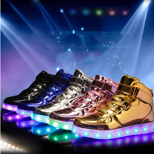 Zapatillas de Moda con Luces LED para Niños y Niñas, Zapatillas de Skateboard con Luces Intermitentes USB para Adultos, Cómodas para Niños - Product Image 1