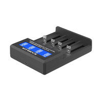 Chargeur de batterie au lithium 18650 portable USB intelligent à 4 emplacements, charge rapide 3,7 V, pour plusieurs tailles de batteries rechargeables, PUJIMAX